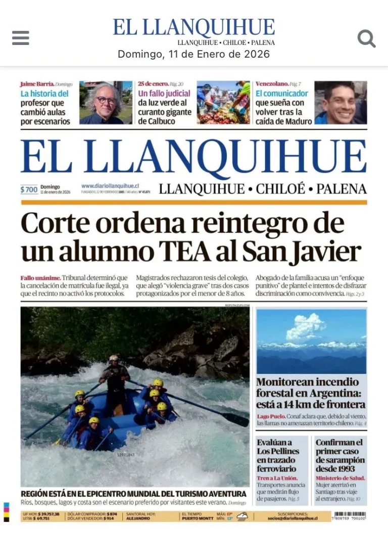 portada diario llanquihue fallo tea